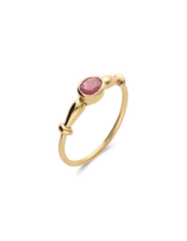 Anillo Oro Amarillo Y Rubí