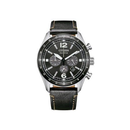 Reloj Citizen Chrono Aviation CA4654-04E. Género: Hombre. Material: Acero. Tamaño: De 43mm a 46mm. Correa: Piel. Color esfera: Negro. Estilo: Aviador. Movimiento: Eco Drive. Características técnicas: Hora y segundero,Calendario,Reserva de marcha,Cronógrafo