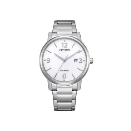 Reloj Citizen Eco Drive Pair BM6755-71A. Género: Hombre. Material: Acero. Tamaño: De 39mm a 42mm. Correa: Acero. Color esfera: Blanco. Estilo: Clásico. Movimiento: Eco Drive. Características técnicas: Hora y segundero,Calendario,Reserva de marcha