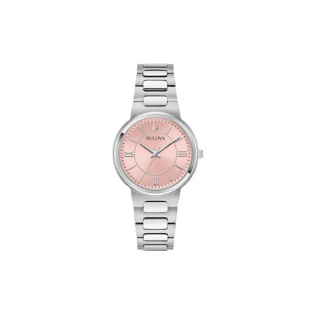 Reloj Bulova Classic Misc Lady 96L335. Género: Mujer. Material: Acero. Tamaño: De 32mm a 38mm. Correa: Acero. Color esfera: Rosa. Estilo: Clásico,Cocktail. Movimiento: Cuarzo. Características técnicas: Hora y segundero