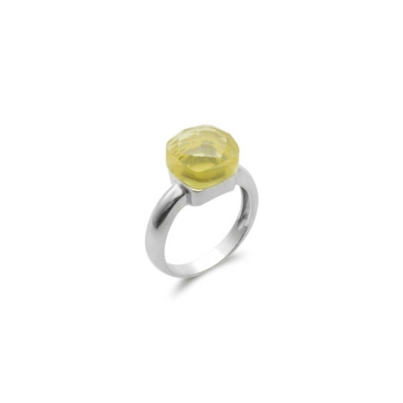 Anillo Plata Con Piedra Amarilla. Género: Mujer. Material: Plata. Piedras: Otras gemas