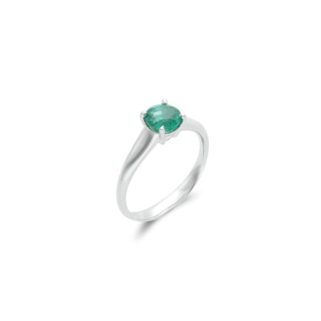 Anillo Oro Blanco Y Esmeralda. Género: Mujer. Material: Oro blanco. Piedras: Esmeraldas