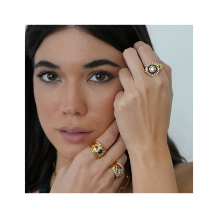 Anillo Oro Amarillo, Zafiros Y Diamantes. Género: Mujer. Material: Oro amarillo. Piedras: Diamantes,Zafiros