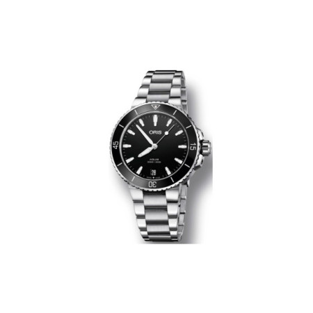 Reloj Oris Aquis Date 001 733 7731 4154-07 8 18 05P. Género: Mujer. Material: Acero. Tamaño: De 32mm a 38mm. Correa: Acero. Color esfera: Negro. Estilo: Casual,Deportivo. Movimiento: Automático. Características técnicas: Hora y segundero,Calendario