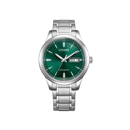 Reloj Citizen Mecha NY4058-79X. Género: Hombre. Material: Acero. Tamaño: De 39mm a 42mm. Correa: Acero. Color esfera: Verde. Estilo: Casual,Cocktail. Movimiento: Automático. Características técnicas: Hora y segundero,Calendario,Reserva de marcha