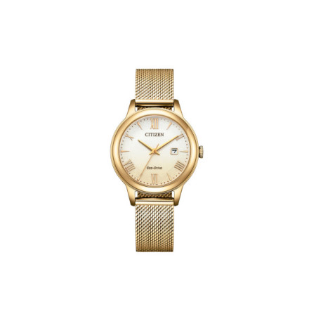 Reloj Citizen Lady Dress EW2623-70P. Género: Mujer. Material: Acero. Tamaño: Menos de 32mm. Correa: Acero. Color esfera: Blanco. Estilo: Clásico,Cocktail. Movimiento: Eco Drive. Características técnicas: Hora y segundero,Calendario,Reserva de marcha