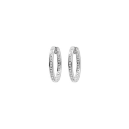 Argollas Oro Blanco Y Diamantes. Género: Mujer. Material: Oro blanco. Piedras: Diamantes