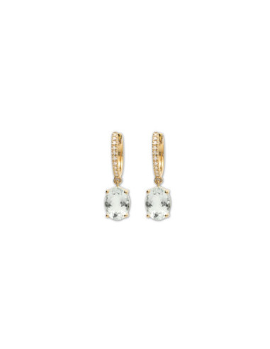 Argollas Oro Amarillo, Aguamarina Y Diamantes