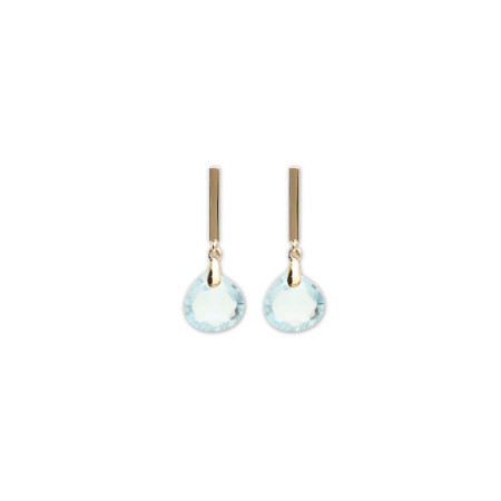 Pendientes Oro Amarillo Y Topacio. Género: Mujer. Material: Oro amarillo. Piedras: Topacio azul