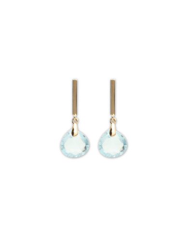 Pendientes Oro Amarillo Y Topacio