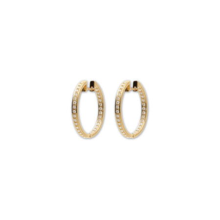 Argollas Oro Amarillo Y Diamantes. Género: Mujer. Material: Oro amarillo. Piedras: Diamantes