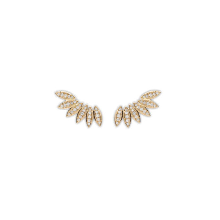 Pendientes Trepadores Oro Amarillo Y Diamantes. Género: Mujer. Material: Oro amarillo. Piedras: Diamantes