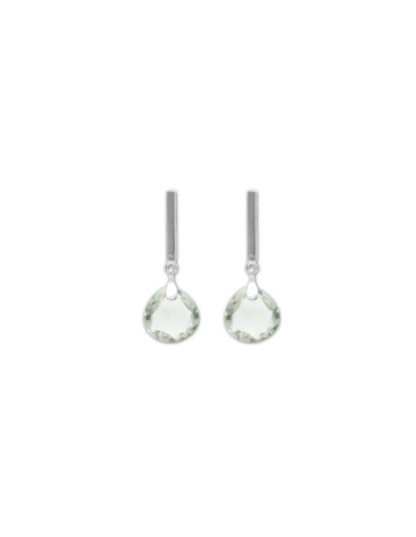 Pendientes Oro Blanco Y Amatista