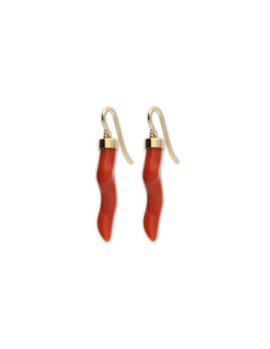 Pendientes Oro Amarillo Y Coral
