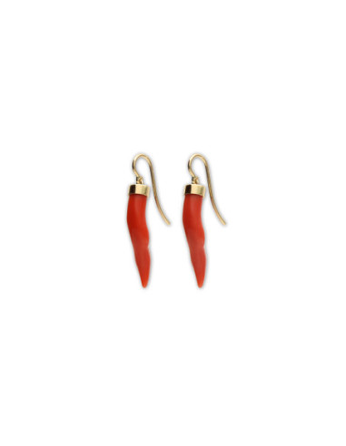 Pendientes Oro Amarillo Y Coral