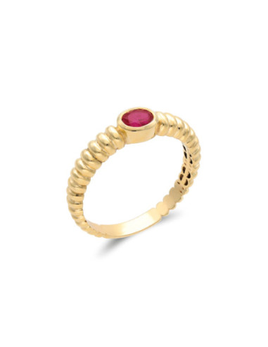 Anillo Oro Amarillo Y Rubí