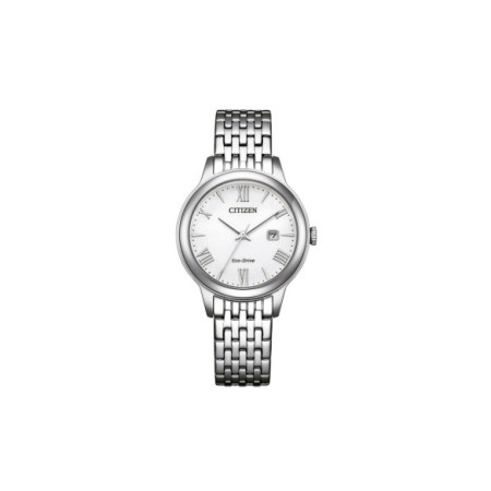 Reloj Citizen Lady Dress EW2621-59A. Género: Mujer. Material: Acero. Tamaño: Menos de 32mm. Correa: Acero. Color esfera: Blanco. Estilo: Cocktail,Clásico. Movimiento: Eco Drive. Características técnicas: Hora y segundero,Calendario,Reserva de marcha