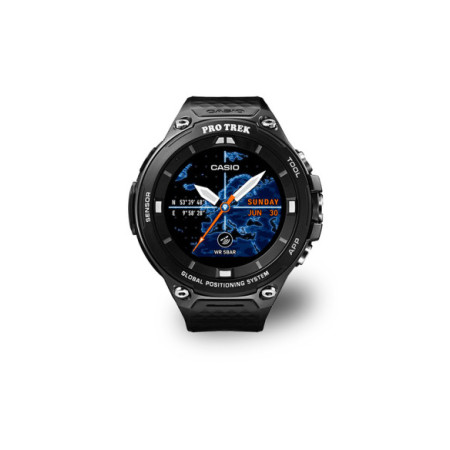 Reloj Casio Protrek WSD-F20-BKAAE. Género: Hombre. Material: Resina. Tamaño: Más de 46mm. Correa: Resina. Color esfera: Negro. Estilo: Deportivo,Tecnológico. Movimiento: Cuarzo. Características técnicas: Multifunción