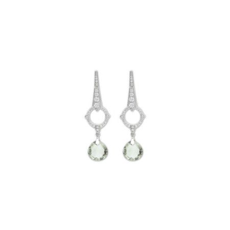 Pendientes Oro Blanco, Circonitas Y Amatista. Género: Mujer. Material: Oro blanco. Piedras: Amatistas,Circonitas