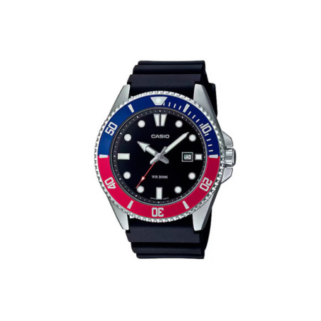 Reloj Casio MDV-107-1A3VEF. Género: Hombre. Material: Acero. Tamaño: De 43mm a 46mm. Correa: Resina. Color esfera: Negro. Estilo: Deportivo. Movimiento: Cuarzo. Características técnicas: Hora y segundero,Calendario