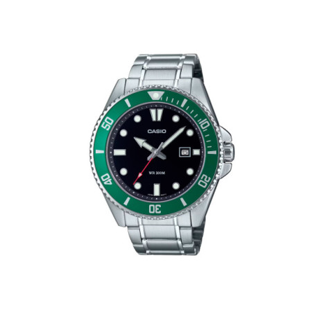 Reloj Casio MDV-107D-3AVEF. Género: Hombre. Material: Acero. Tamaño: De 43mm a 46mm. Correa: Acero. Color esfera: Negro. Estilo: Clásico,Deportivo. Movimiento: Cuarzo. Características técnicas: Hora y segundero,Calendario