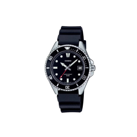 Reloj Casio MDV-10-1A1VEF. Género: Mujer,Hombre. Material: Acero. Tamaño: De 32mm a 38mm. Correa: Resina. Color esfera: Negro. Estilo: Deportivo. Movimiento: Cuarzo. Características técnicas: Hora y segundero,Calendario