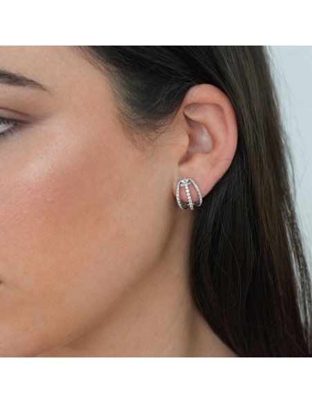 Argollas Oro Blanco Y Diamantes