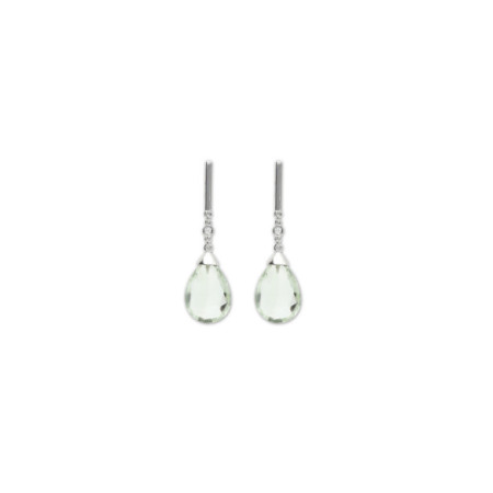 Pendientes Oro Blanco, Diamante Y Amatista. Género: Mujer. Material: Oro blanco. Piedras: Diamantes,Amatistas