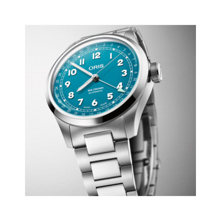 Reloj Oris Big Crown Pointer Date 01 754 7798 4065-07 8 20 06. Género: Hombre,Mujer. Material: Acero. Tamaño: De 39mm a 42mm. Correa: Acero. Color esfera: Azul. Estilo: Casual,Aviador. Movimiento: Automático. Características técnicas: Hora y segundero,Calendario,Reserva de marcha