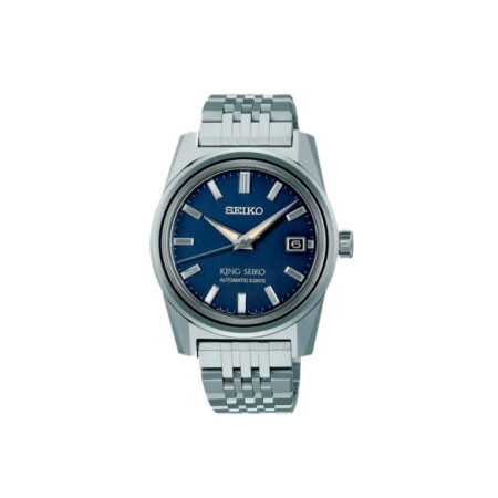 Reloj King Seiko SPB389J1. Género: Hombre. Material: Acero. Tamaño: De 32mm a 38mm. Correa: Acero. Color esfera: Azul. Estilo: Casual,Cocktail. Movimiento: Automático. Características técnicas: Hora y segundero,Calendario,Reserva de marcha