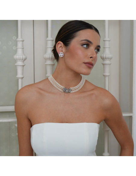 Pendientes Oro Blanco Y Diamantes