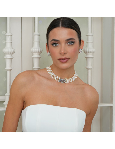 Pendientes Oro Blanco Y Diamantes