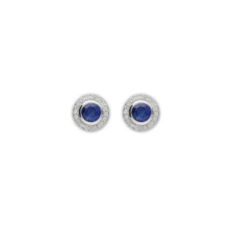 Pendientes Oro Blanco, Cianita Y Diamantes. Género: Mujer. Material: Oro blanco. Piedras: Cianita,Diamantes