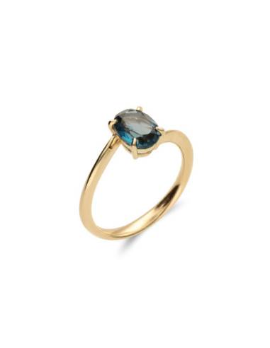 Anillo Oro Amarillo Y Topacio