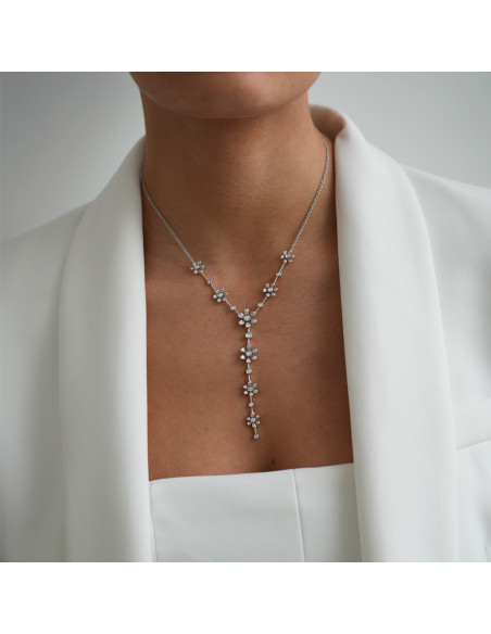 Collar Oro Blanco Y Diamantes
