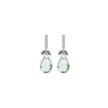 Pendientes Oro Blanco, Amatista Y Diamantes. Género: Mujer. Material: Oro blanco. Piedras: Diamantes,Amatistas