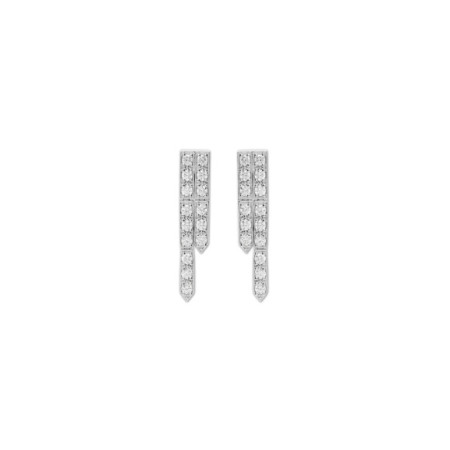 Pendientes Oro Blanco Y Diamantes. Género: Mujer. Material: Oro blanco. Piedras: Diamantes