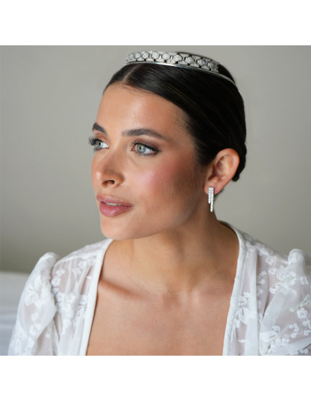 Pendientes Oro Blanco Y Diamantes