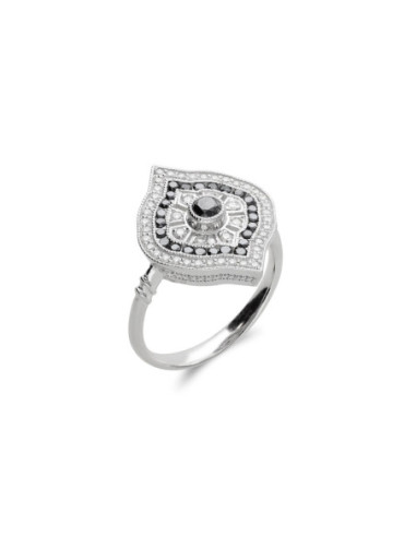 Anillo Oro Blanco Y Diamantes