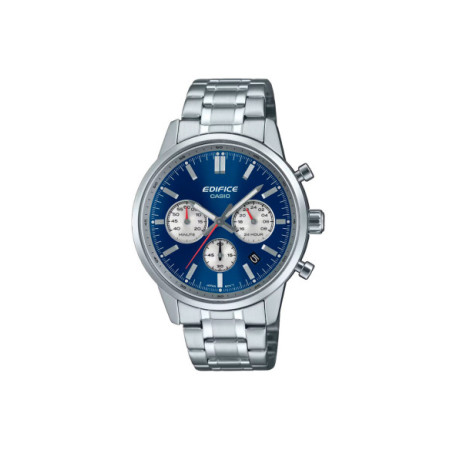 Reloj Casio Edifice EFR-575D-2AEF. Género: Hombre. Material: Acero. Tamaño: De 39mm a 42mm. Correa: Acero. Color esfera: Azul. Estilo: Deportivo. Movimiento: Cuarzo. Características técnicas: Hora y segundero,Cronógrafo,Calendario