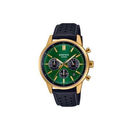 Reloj Casio Edifice EFR-575CL-3AEF. Género: Hombre. Material: Acero. Tamaño: De 39mm a 42mm. Correa: Piel. Color esfera: Verde. Estilo: Deportivo. Movimiento: Cuarzo. Características técnicas: Hora y segundero,Calendario,Cronógrafo