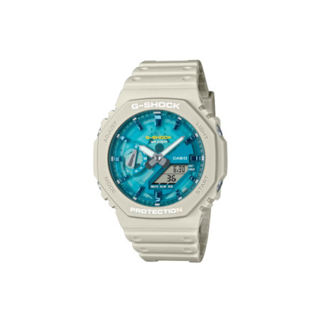 Reloj Casio G-Shock GA-2100AS-5AER. Género: Mujer,Hombre. Material: Resina. Tamaño: De 43mm a 46mm. Correa: Resina. Color esfera: Azul. Estilo: Deportivo. Movimiento: Cuarzo. Características técnicas: Hora y segundero,Multifunción,Digital