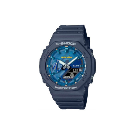 Reloj Casio G-Shock GA-2100AS-2AER. Género: Mujer,Hombre. Material: Resina. Tamaño: De 43mm a 46mm. Correa: Resina. Color esfera: Azul. Estilo: Deportivo. Movimiento: Cuarzo. Características técnicas: Hora y segundero,Multifunción,Digital