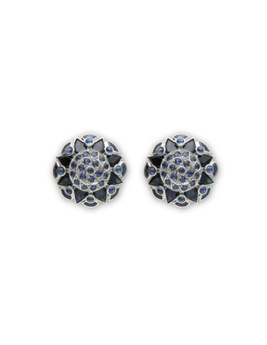 Pendientes Oro Blanco Y Zafiros