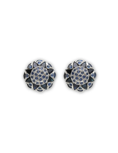 Pendientes Oro Blanco Y Zafiros