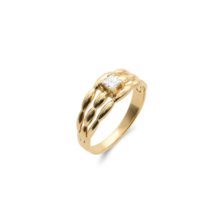 Anillo Oro Amarillo Y Diamante. Género: Mujer. Material: Oro amarillo. Piedras: Diamantes