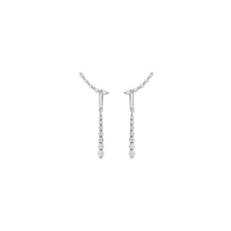 Pendientes Oro Blanco Y Diamantes. Género: Mujer. Material: Oro blanco. Piedras: Diamantes