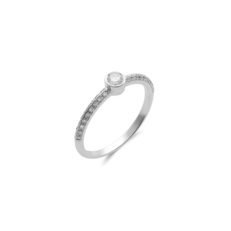 Anillo Oro Blanco Y Diamantes. Género: Mujer. Material: Oro blanco. Piedras: Diamantes