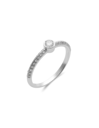 Anillo Oro Blanco Y Diamantes