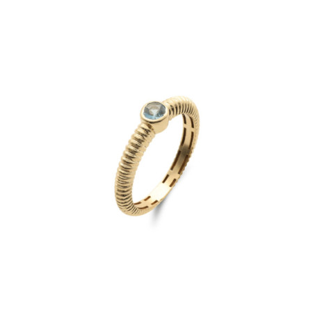 Anillo Oro Amarillo Y Aguamarina. Género: Mujer. Material: Oro amarillo. Piedras: Aguamarinas
